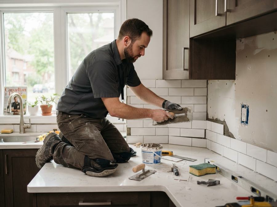 Kitchen Backsplash Installation in Markham, Ontario