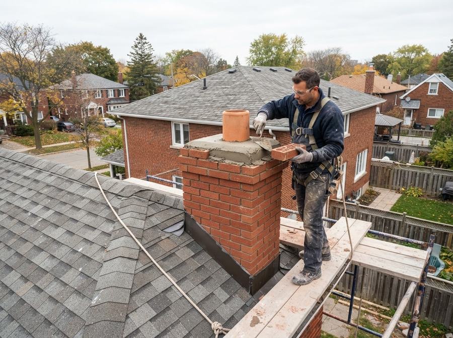 Chimney Rebuild (Above Roofline) in Ontario