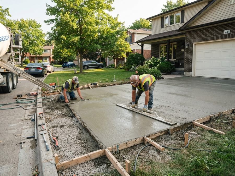 Concrete Driveway Replacement in Markham, Ontario
