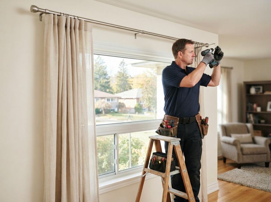 Curtain Rod & Drapery Installation in Ontario