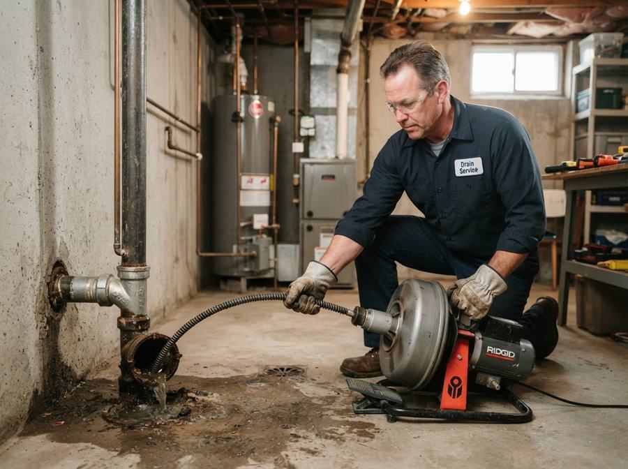 Licensed Ontario plumber diagnosing a residential water leak during an emergency call