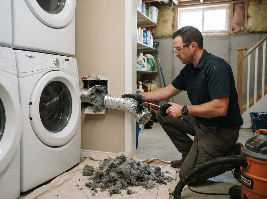 Dryer Vent Blockage Repair in Markham, Ontario