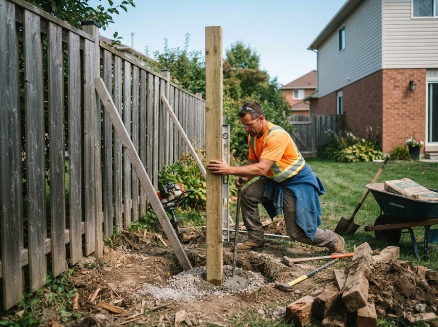 Fence Post Replacement in Markham, Ontario