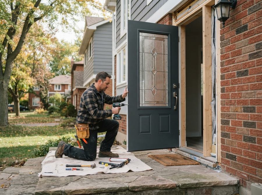 Fiberglass Front Door Installation in Ontario