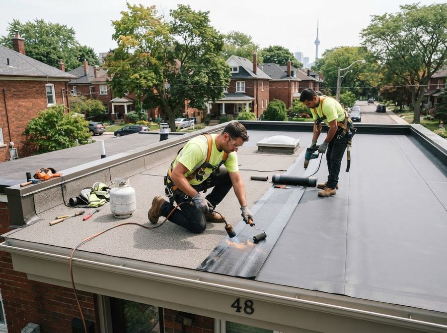 Flat Roof Installation in Markham, Ontario