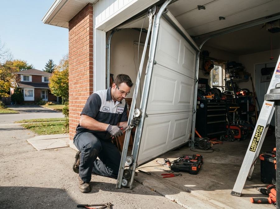 Off-Track Garage Door Emergency in Ontario