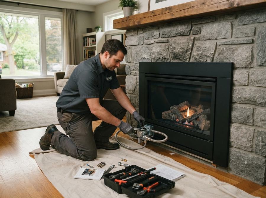 Wood-to-Gas Fireplace Conversion in Ontario