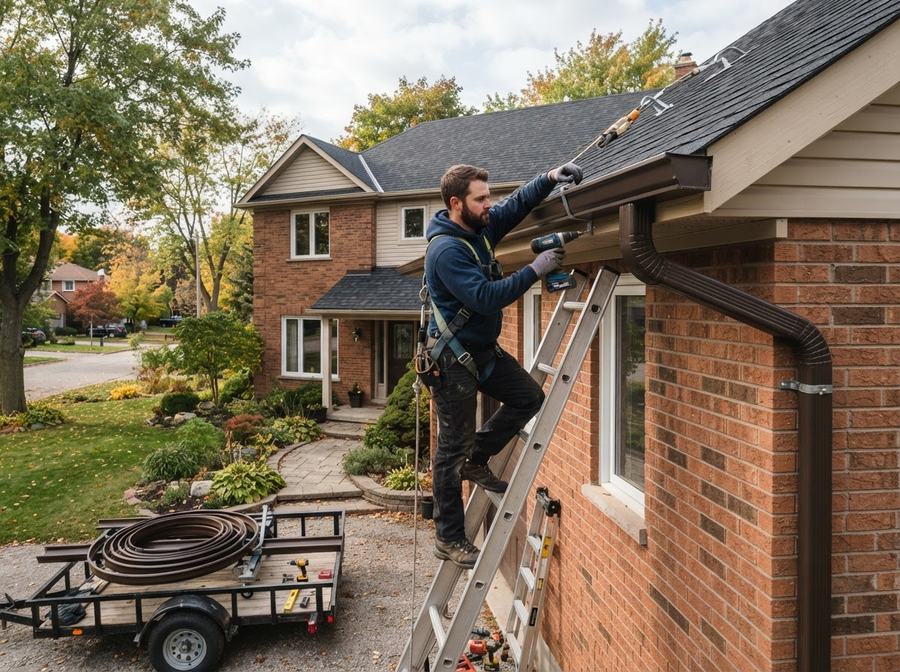 Seamless Gutter Installation in Markham, Ontario