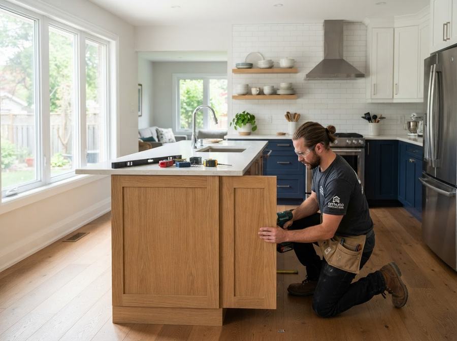 Homeowner comparing quotes from independent Ontario home-service professionals
