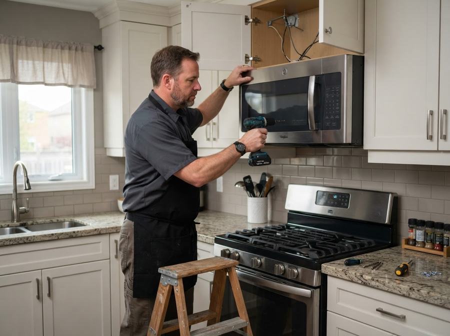 Over-Range Microwave Installation in Ontario