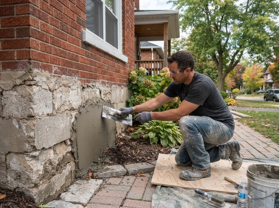 Parging & Foundation Parging Repair in Markham, Ontario