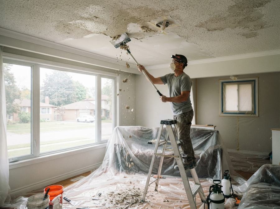 Popcorn Ceiling Removal in Ontario