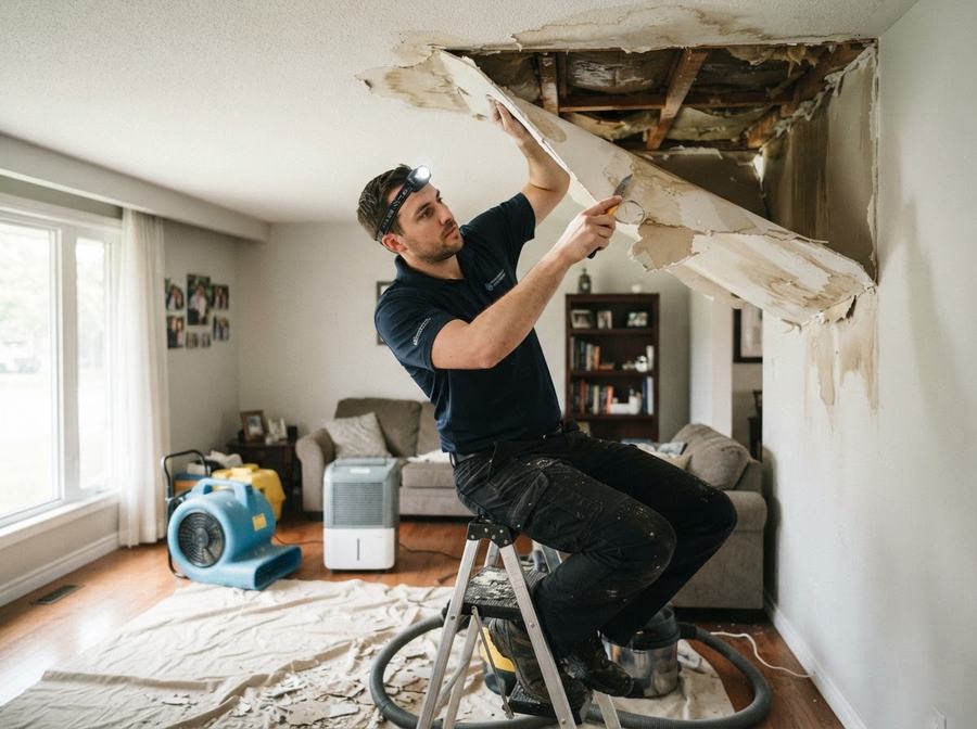 Roof Leak Water Damage Restoration in Ontario