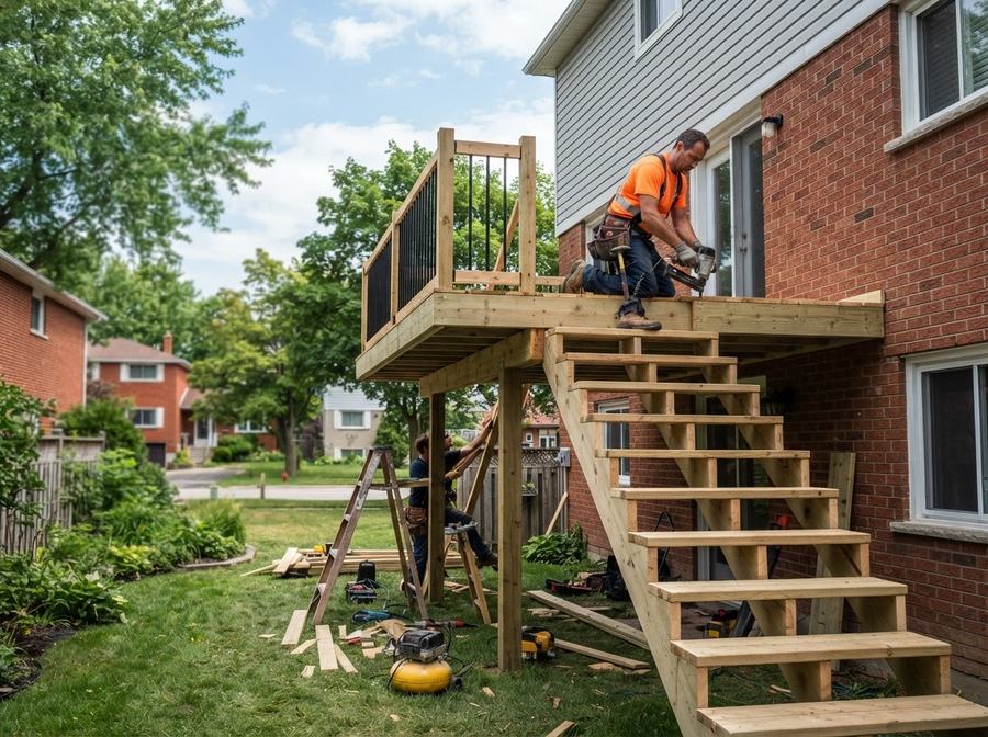 Second-Storey Deck Installation in Ontario