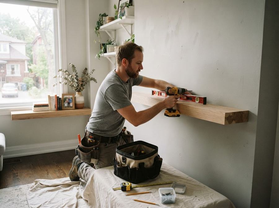 Floating & Fixed Shelving Installation in Ontario