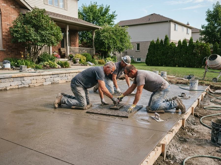 Stamped Concrete Installation in Markham, Ontario