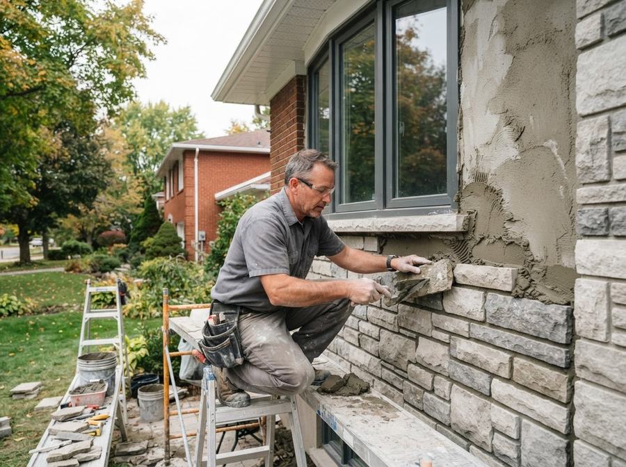 Stone Veneer Installation in Markham, Ontario