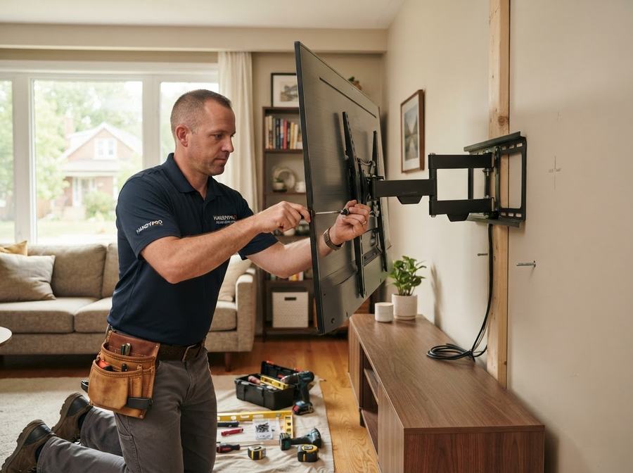 TV Mounting on Drywall (Stud-Anchored) in Ontario