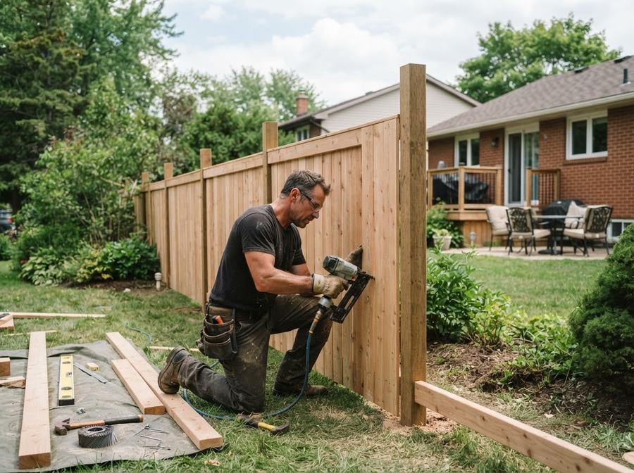 Wood Fence Installation in Markham, Ontario